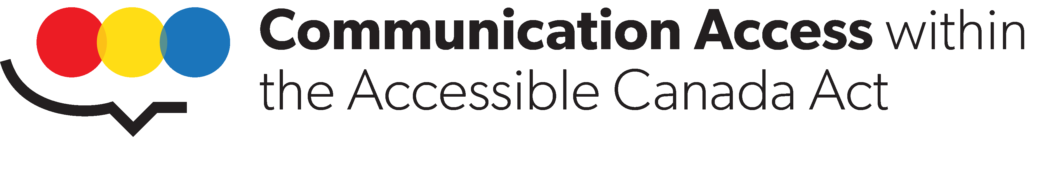 Communication Access within the Accessible Canada Act logo